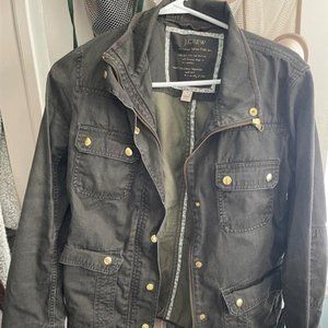 J. Crew Relaxed Boyfriend Field Jacket in Coated Army Green